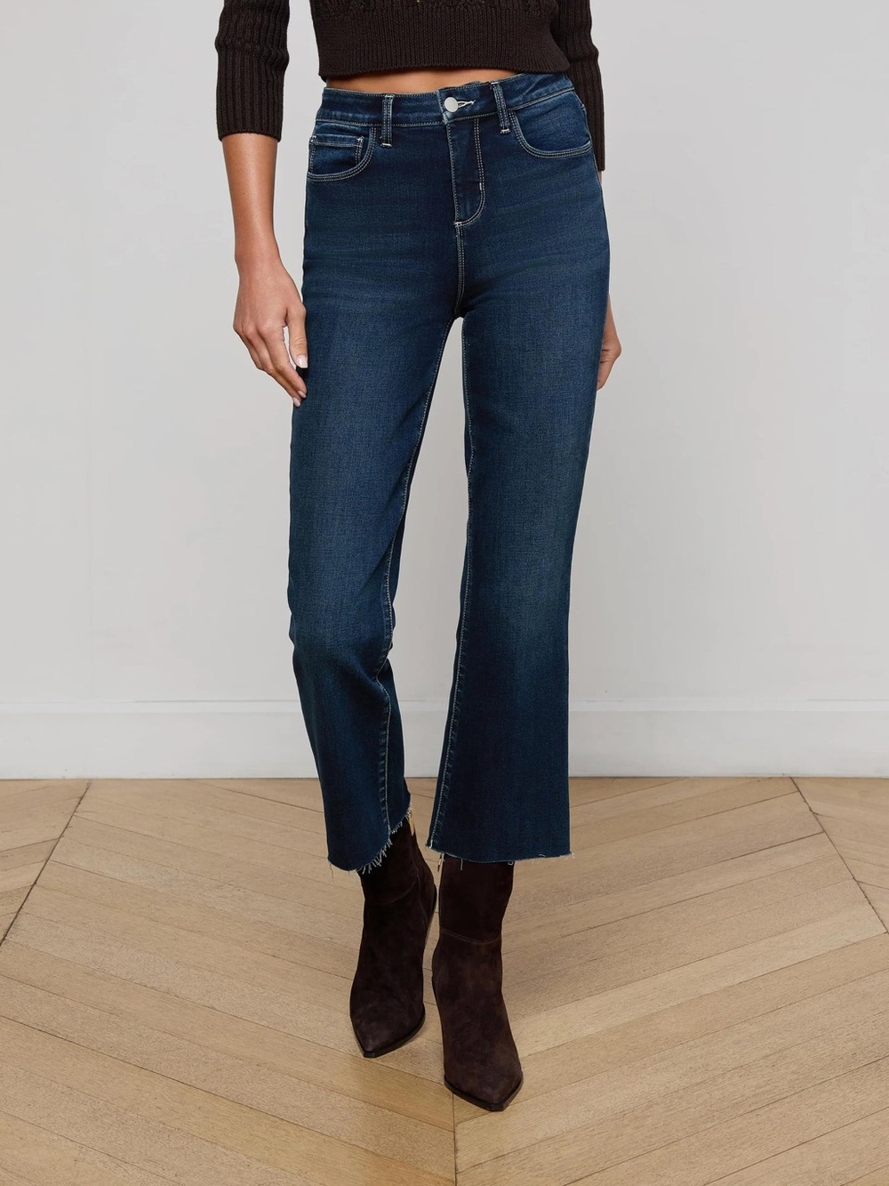 NWT L'AGENCE Kendra Cropped Flare Jeans, Size 28